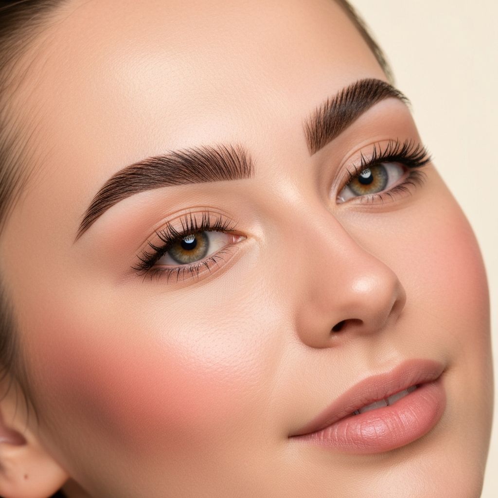 Sculpted brows after professional brow lamination at Aria Lash Studio