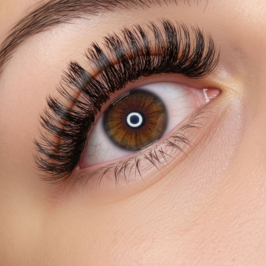 Classic lash extensions applied at Aria Lash Studio in Calgary